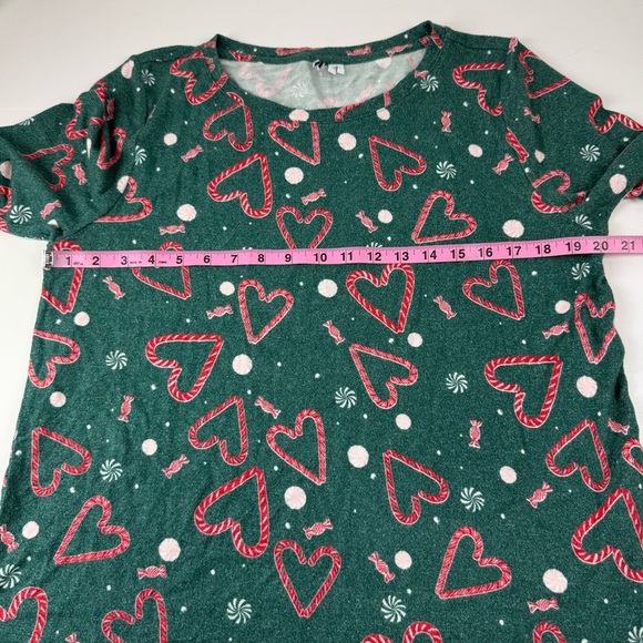 NEW Nordstrom Pajama Set Womens Medium Green Christmas Candycane 2 Piece NWOT - Picture 11 of 12